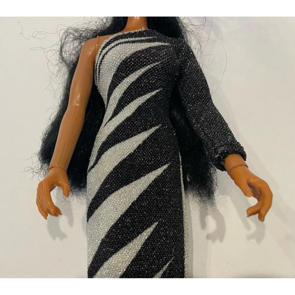 Vintage 1976 Mego Cher Doll in Electric Feathers Dress 12” Cher doll Rare